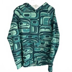 Native Northwest Artistic Teal Women's Hoodie - Size M